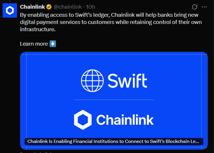Chainlink Official X post